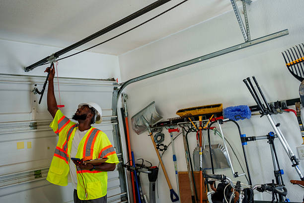 Professional Garage Door Panel Replacement technician working in Camp Wood, TX